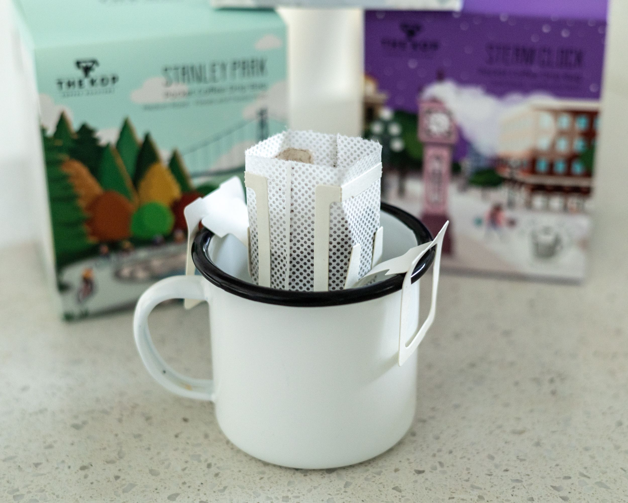 pour-over dripper sitting on a mug