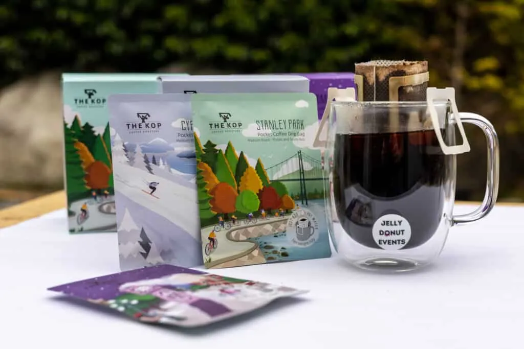 Pocket dripper pour over kit used in coffee tasting virtual events
