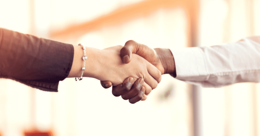 Improved relationships - People shaking hands