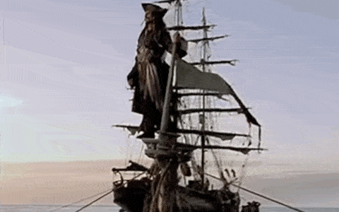 Jack Sparrow sinking Ship Gif